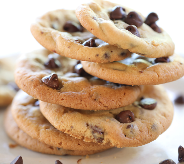 Stack of chocolate chip cookies